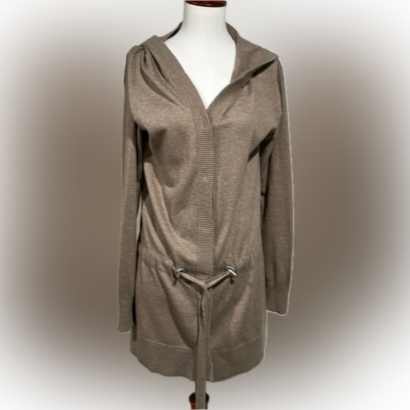 Banana Republic long draw-string waist hooded wool blend sweater. - Picture 1 of 8